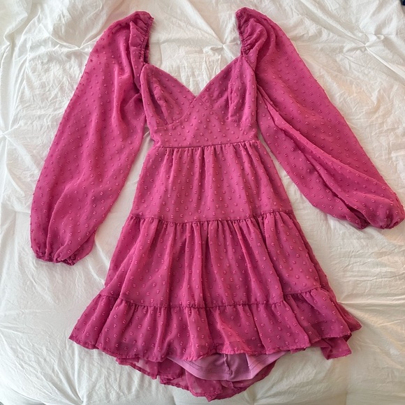 Lulu’s Pink Long Sleeve Mini Dress Size XS - Picture 3 of 10